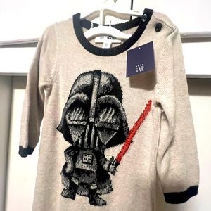NWT Star Wars Darth Vader Baby Gap knit onesie 12-18 mo